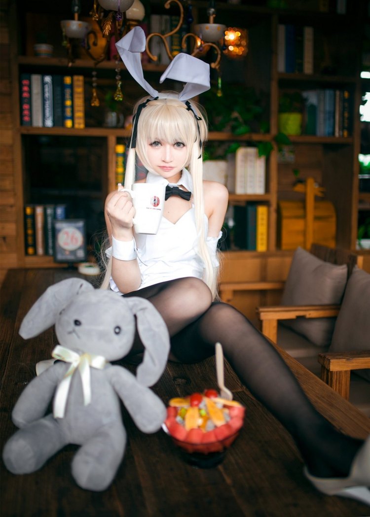 图片[4]-美女模特Cosplay春日野穹兔女郎写真-COS世界