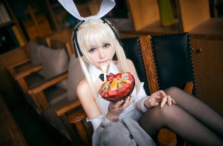 图片[3]-美女模特Cosplay春日野穹兔女郎写真-COS世界