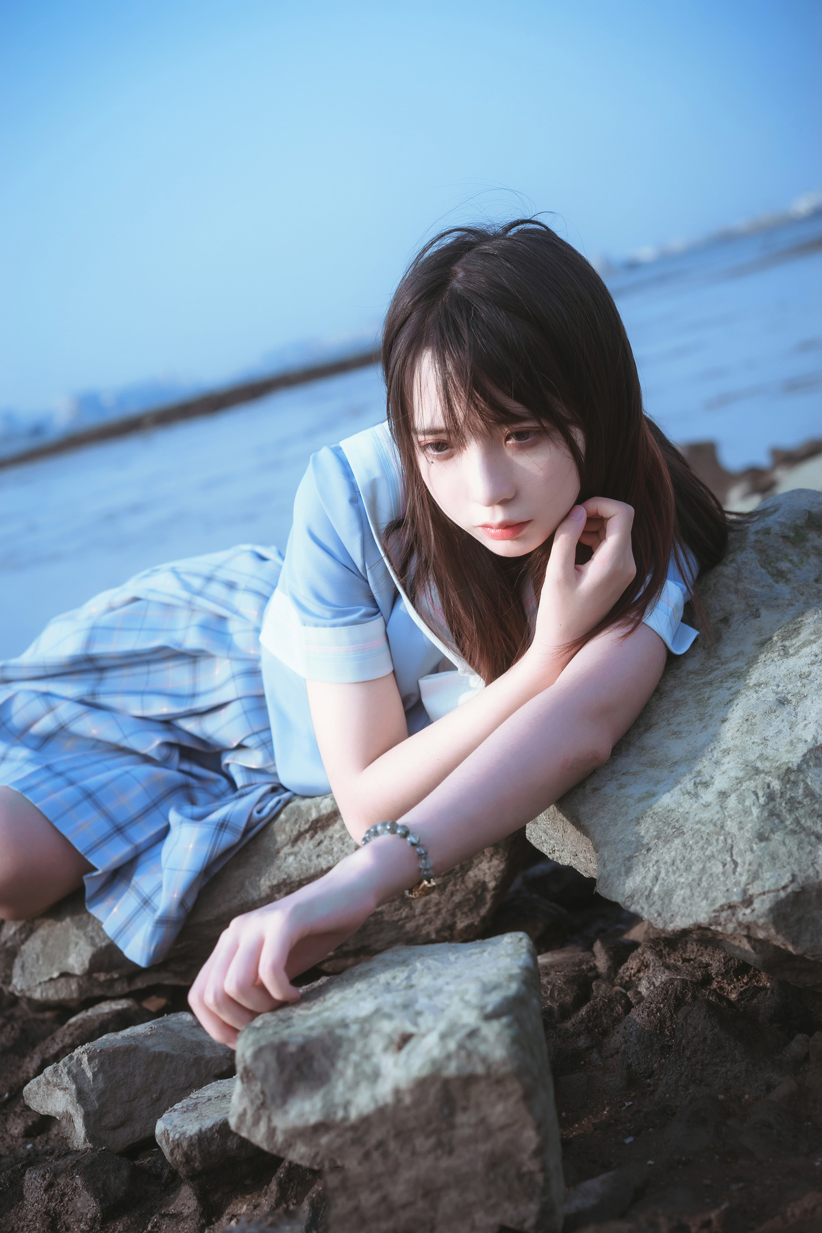 图片[3]-海滩夏日风清短裙妹子-COS世界