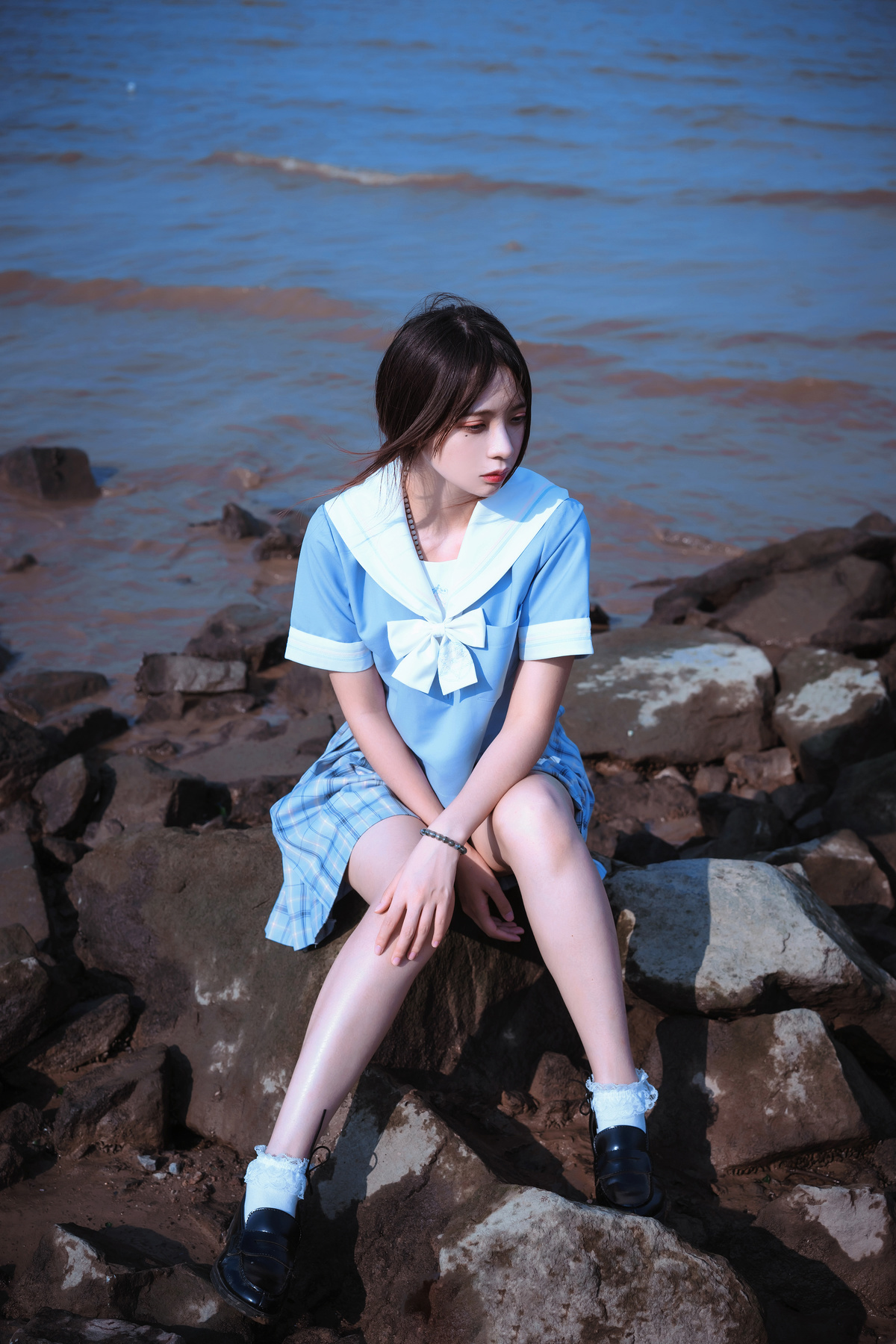 图片[5]-海滩夏日风清短裙妹子-COS世界