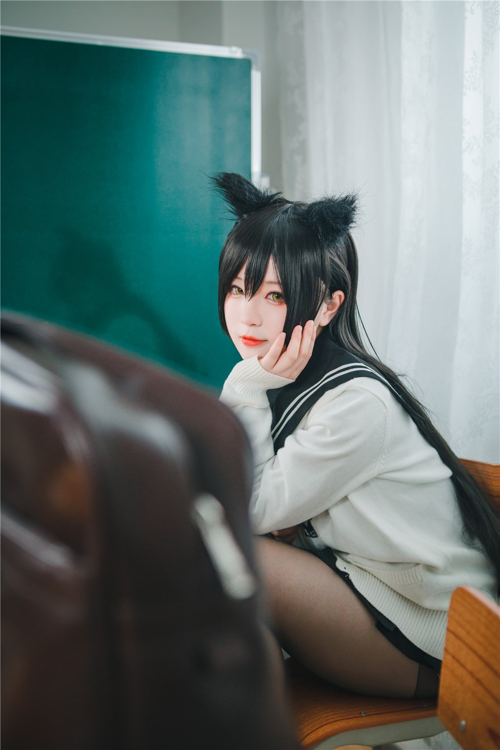 图片[3]-黑丝旗袍cosplay-COS世界