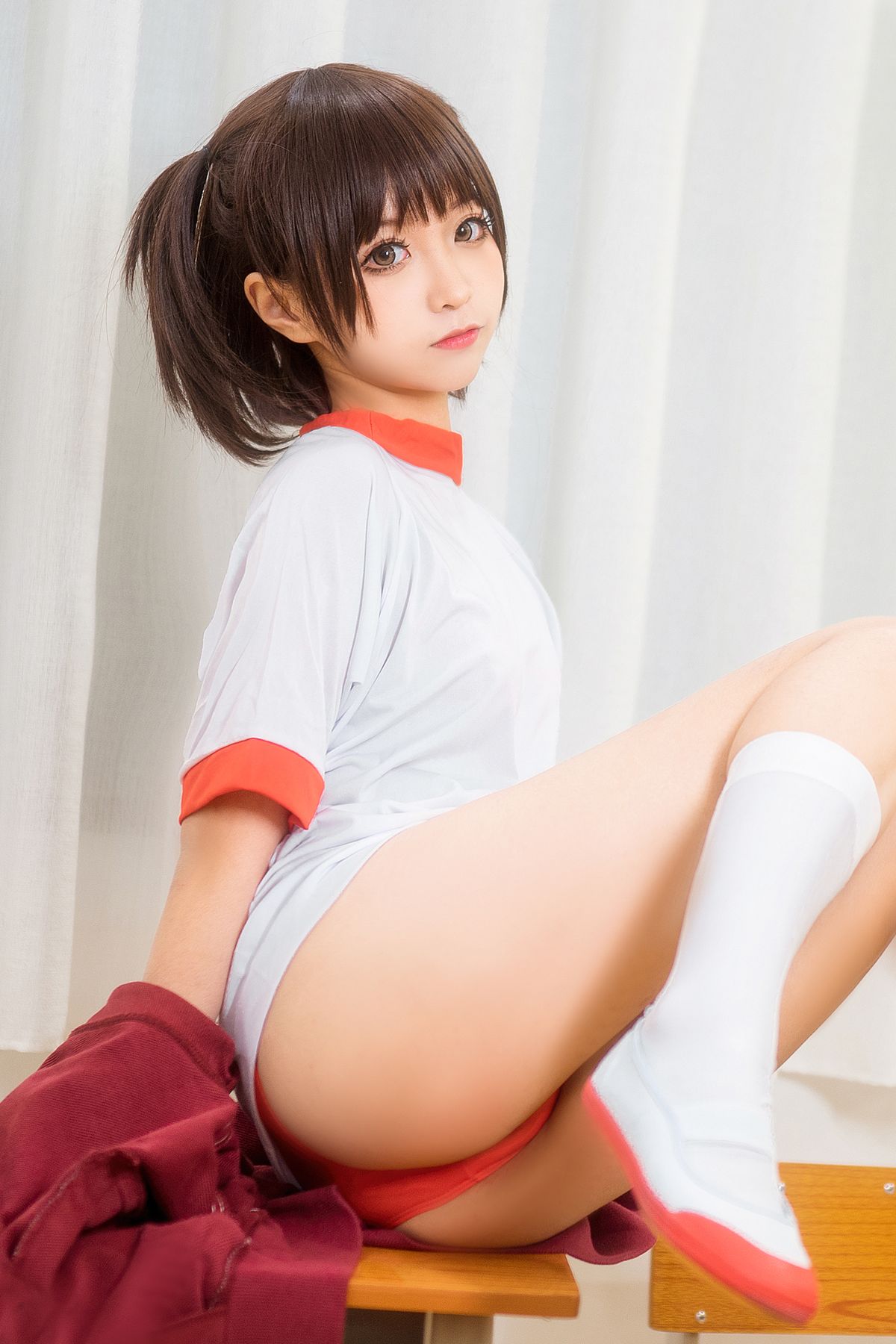 图片[5]-蠢沫沫-体操服红-COS世界