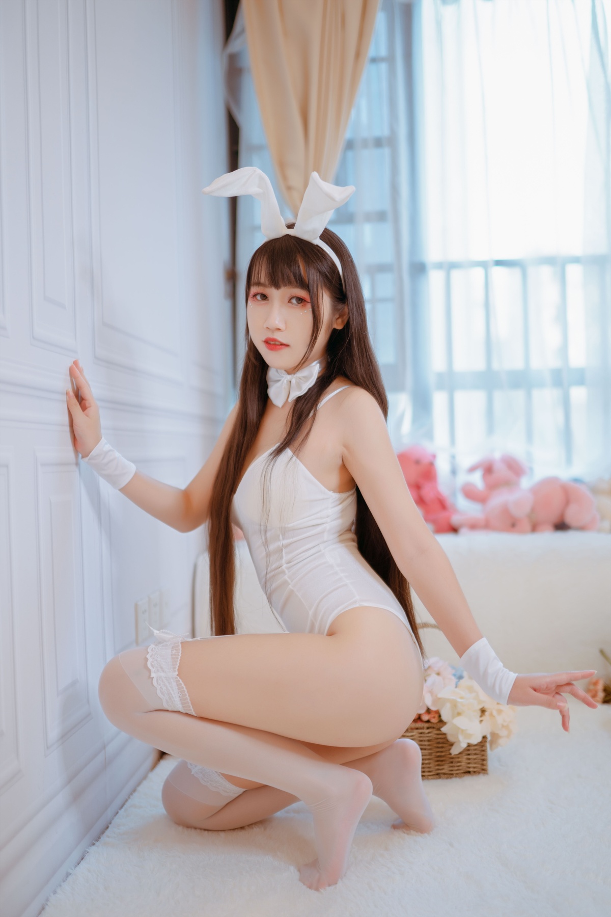 图片[2]-微博人气Coser不呆猫 – 白色兔女郎 [28P-56MB]-COS世界