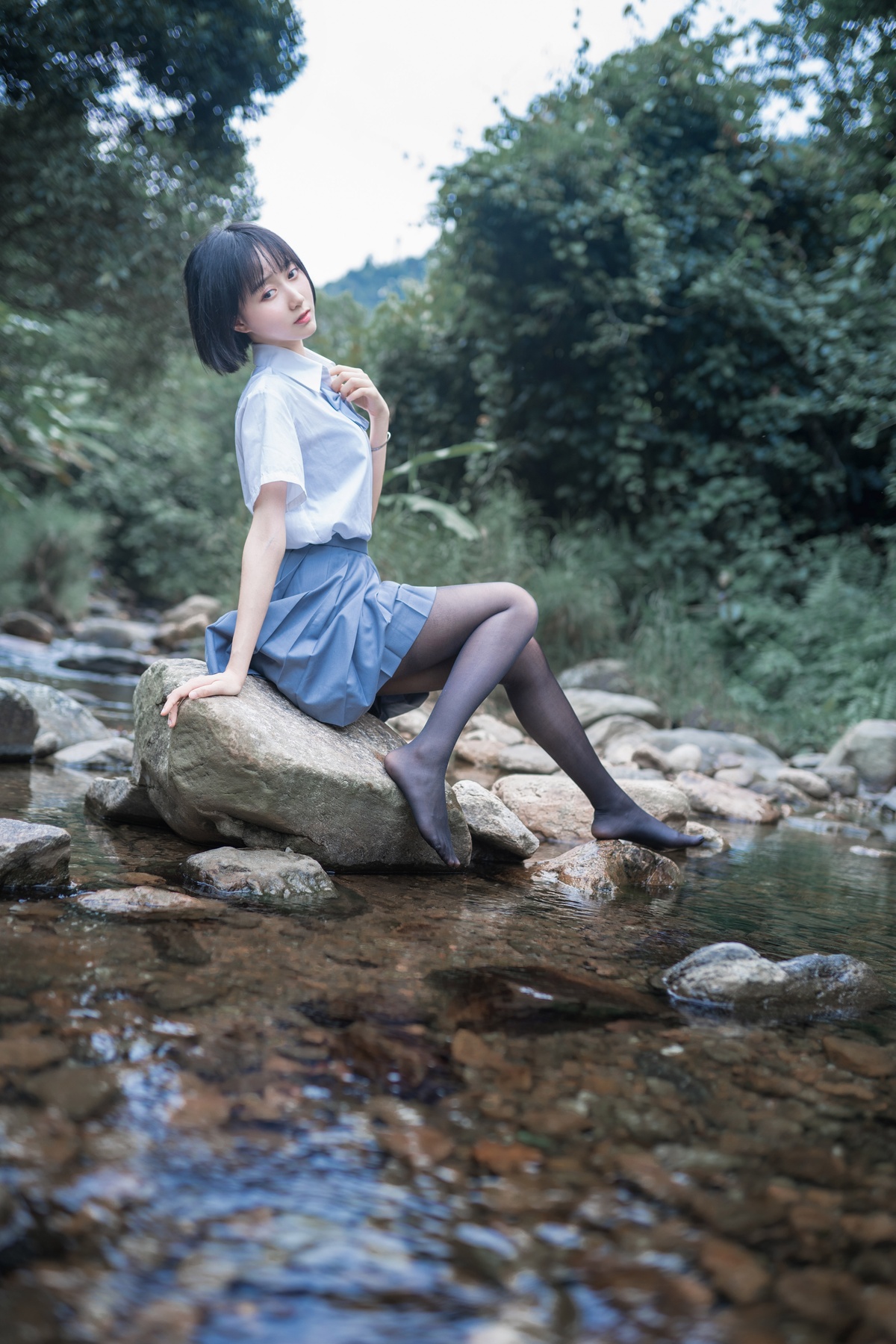图片[3]-木绵绵OwO NO.027 水色溪边制服 [51P-177MB]-COS世界