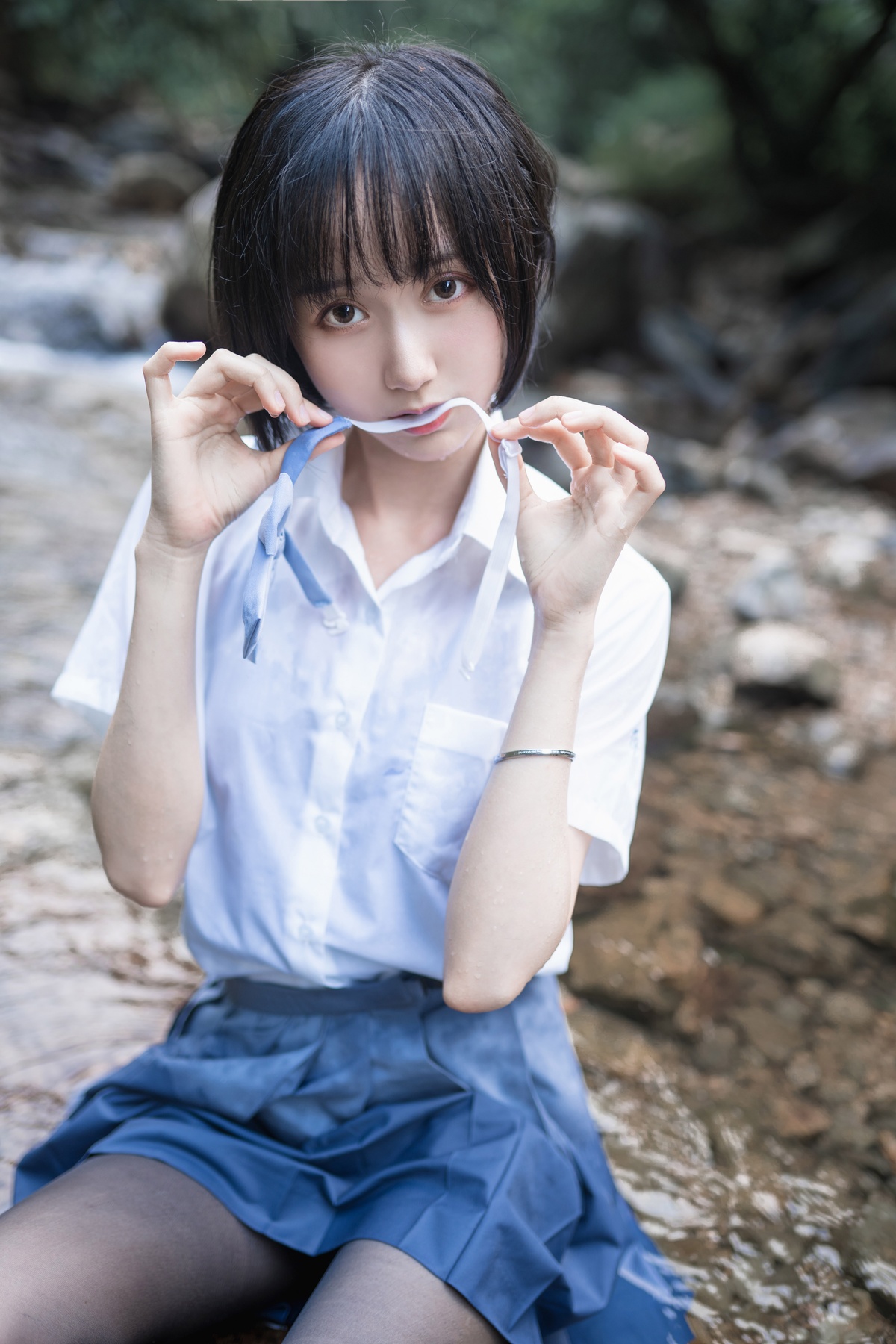 图片[4]-木绵绵OwO NO.027 水色溪边制服 [51P-177MB]-COS世界