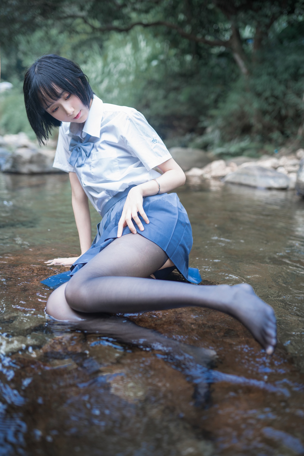 图片[5]-木绵绵OwO NO.027 水色溪边制服 [51P-177MB]-COS世界