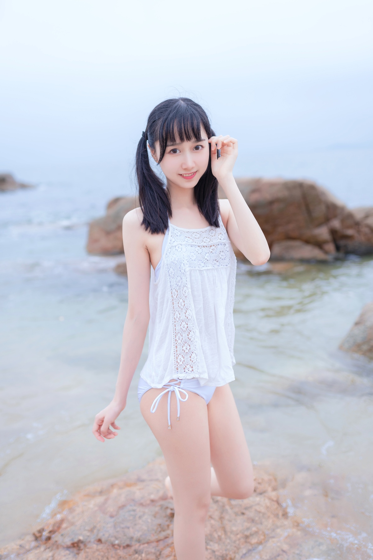 图片[3]-木绵绵OwO NO.036 海边白色比基尼 [30P-133MB]-COS世界