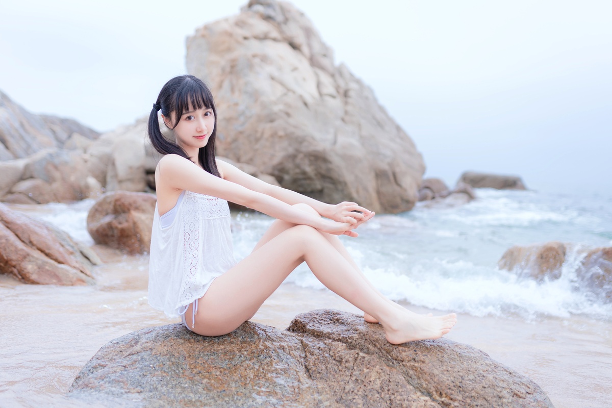 图片[5]-木绵绵OwO NO.036 海边白色比基尼 [30P-133MB]-COS世界