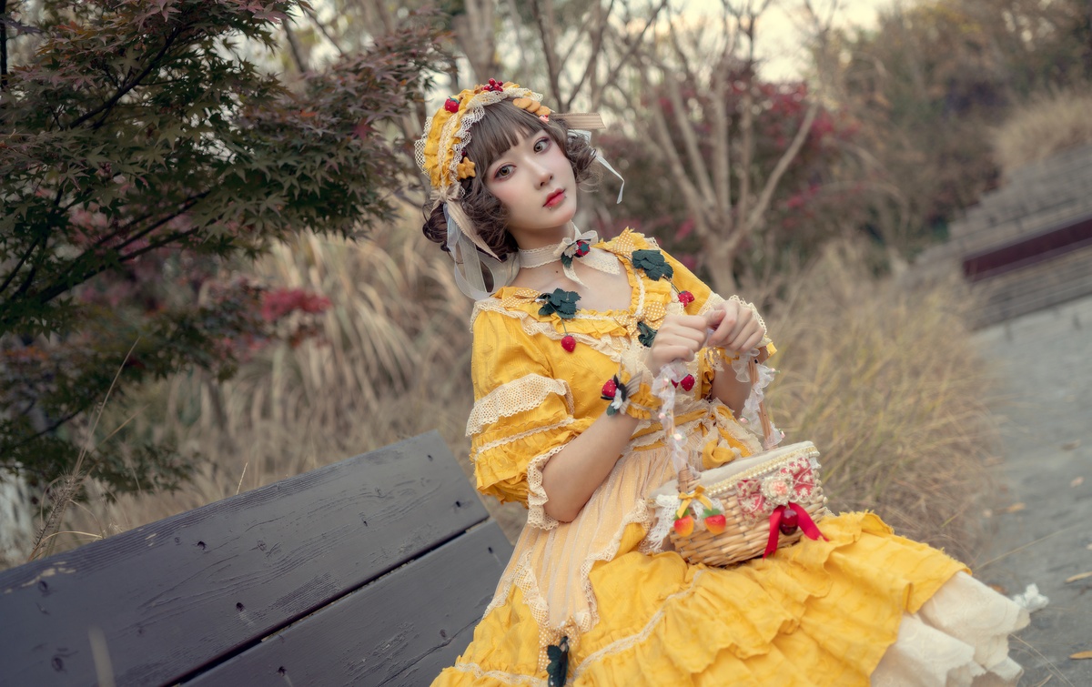 图片[2]-【cosplay】-阿包也是兔娘 NO.07 lolita黄裙-COS世界