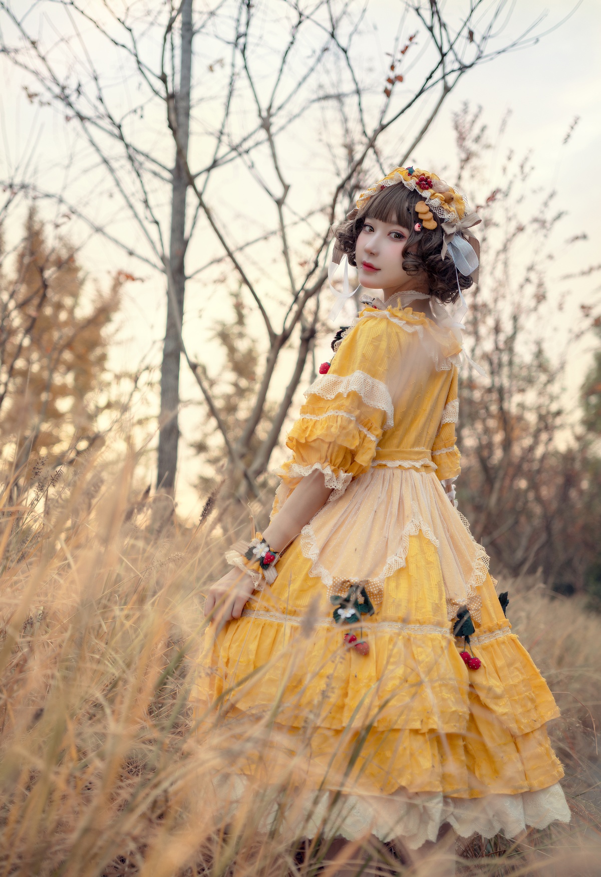 图片[4]-【cosplay】-阿包也是兔娘 NO.07 lolita黄裙-COS世界