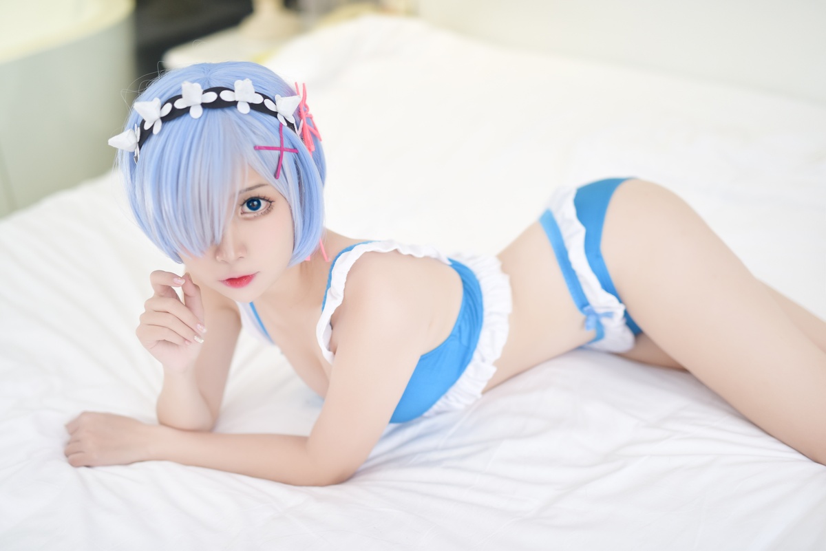 图片[3]-【cosplay】-【二佐Nisa】-雷姆 泳衣1-COS世界