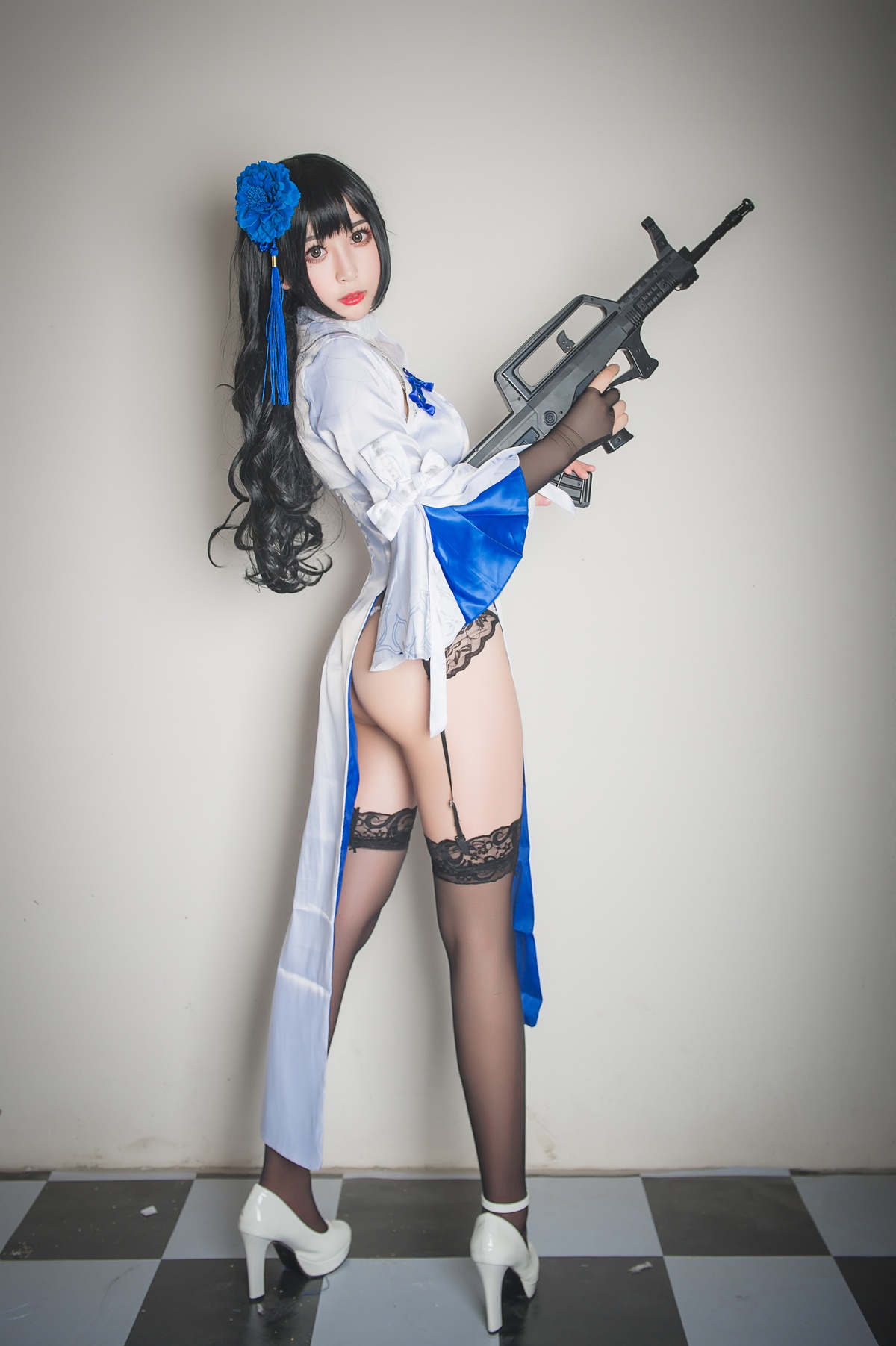 图片[3]-【coser】-黑米粥-NO.001 95式玉玲珑旗袍-COS世界
