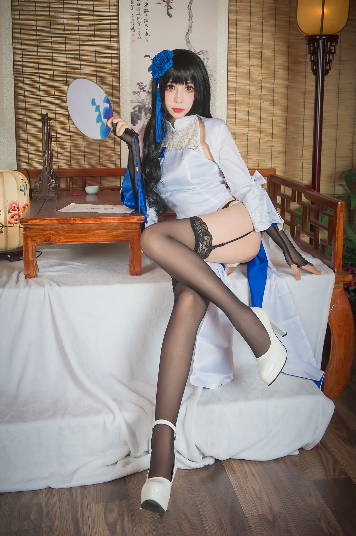 图片[4]-【coser】-黑米粥-NO.001 95式玉玲珑旗袍-COS世界