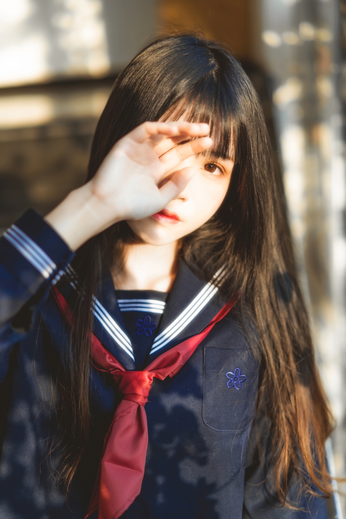 图片[4]-【coser】012【桜桃喵】（小少女）黑色水手服-COS世界