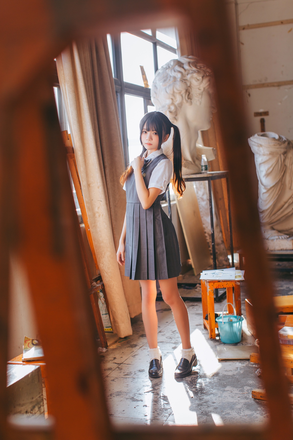图片[5]-【coser】020【桜桃喵】画室少女-COS世界