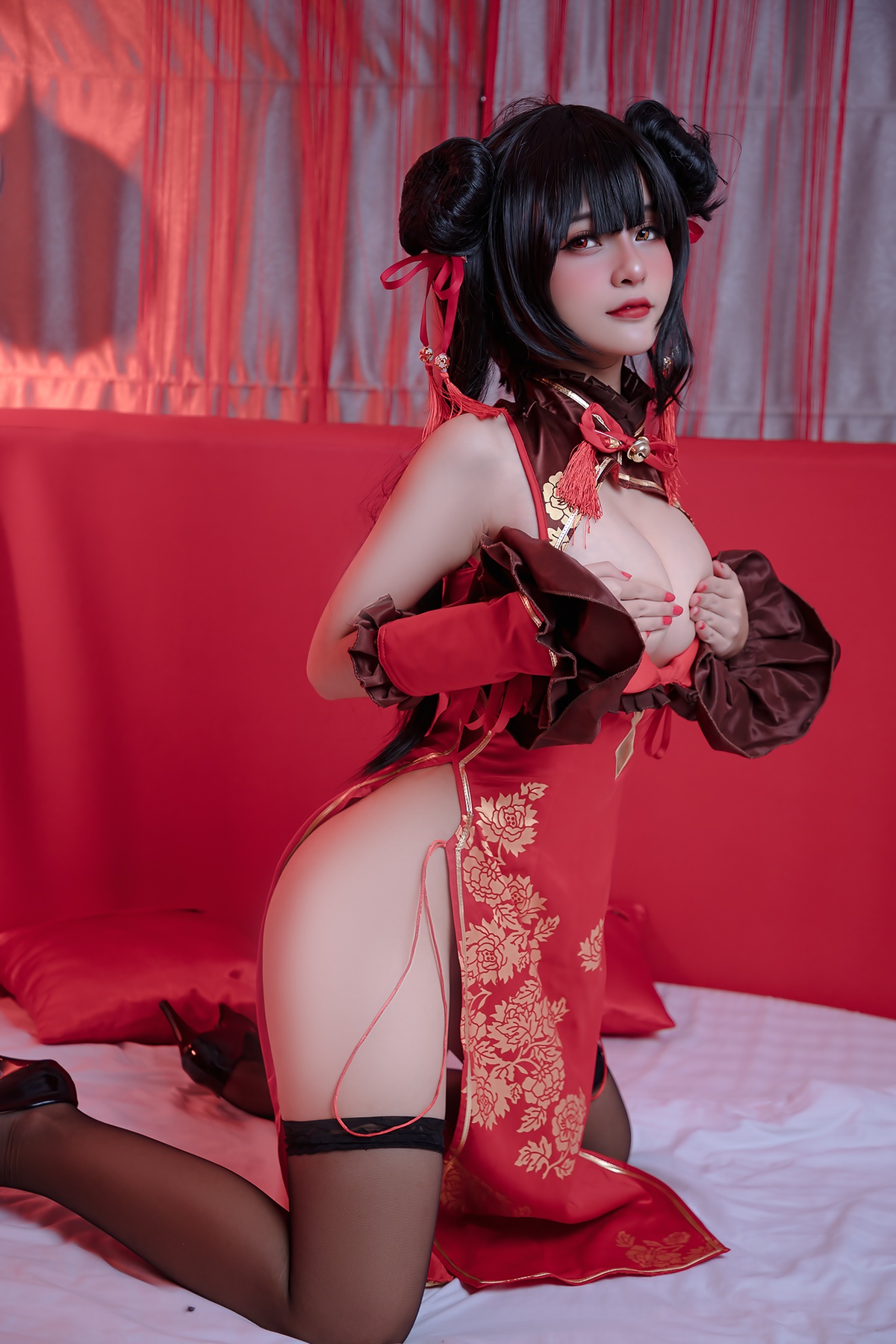 图片[4]-微博Coser@Azami – NO.45 狂三旗袍-COS世界