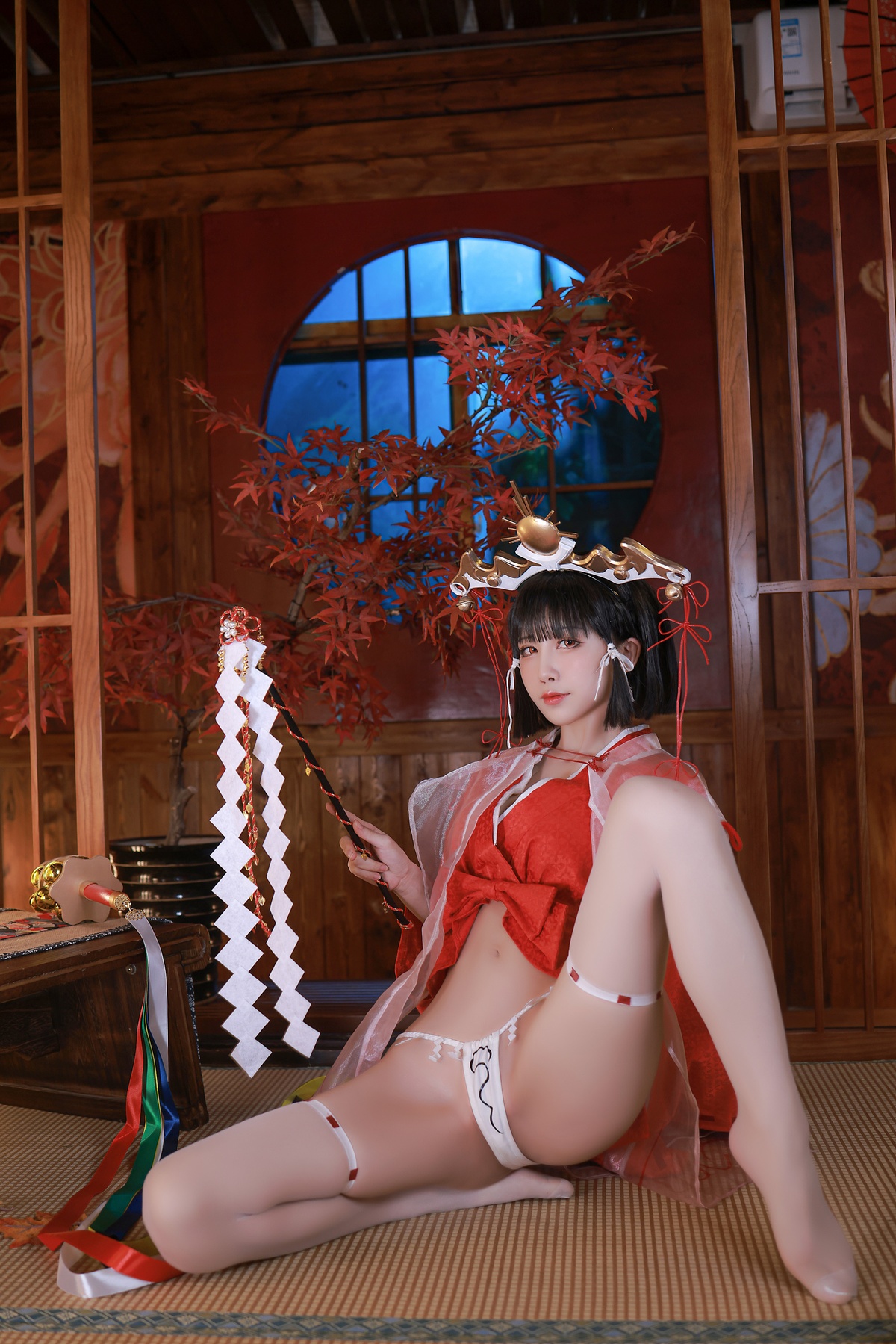 图片[2]-【微博Coser】水淼aqua – 黑兽辉夜巫女（正片+自拍）-COS世界
