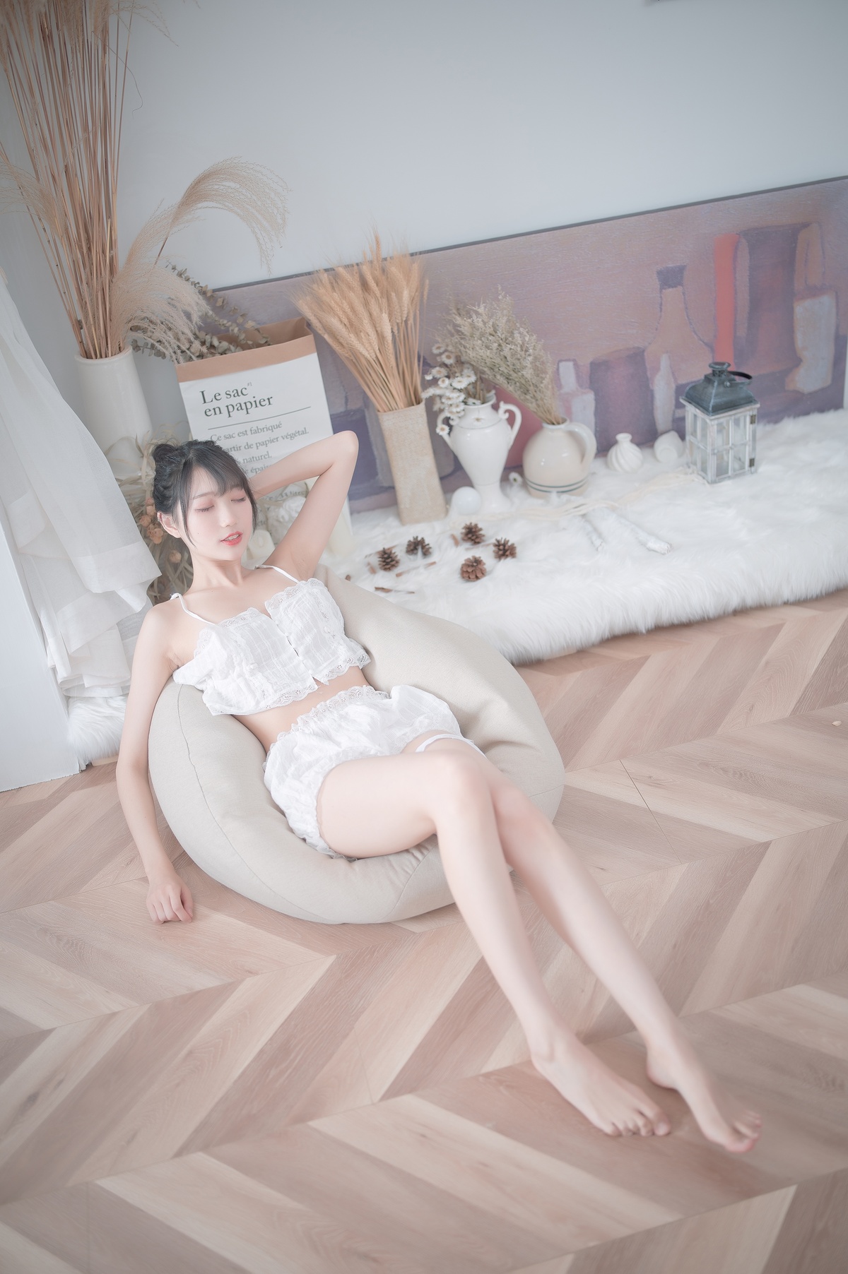 图片[2]-【coser】周叽是可爱兔兔 – NO.17 白色睡衣-COS世界